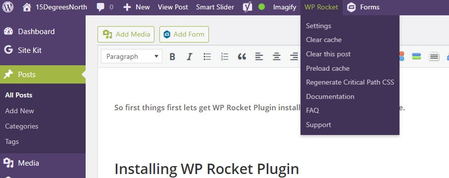 WP Rocket Plugin Settings